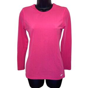Champion Power Core Crew Long Sleeve Shirt Women's Fitted Neon Pink Top - Medium